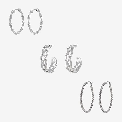Forever 21 Forever21 Womens 3-pc. Earring Set In Silver