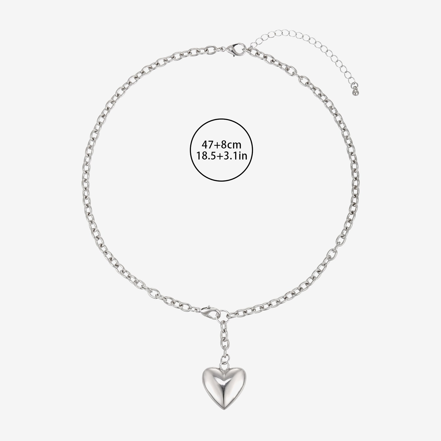Forever 21 Womens Heart 18 Inch Pendant Necklace