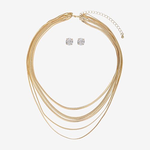 Forever 21 Forever21 Womens Crystal 2-pc. Jewelry Set In Yellow