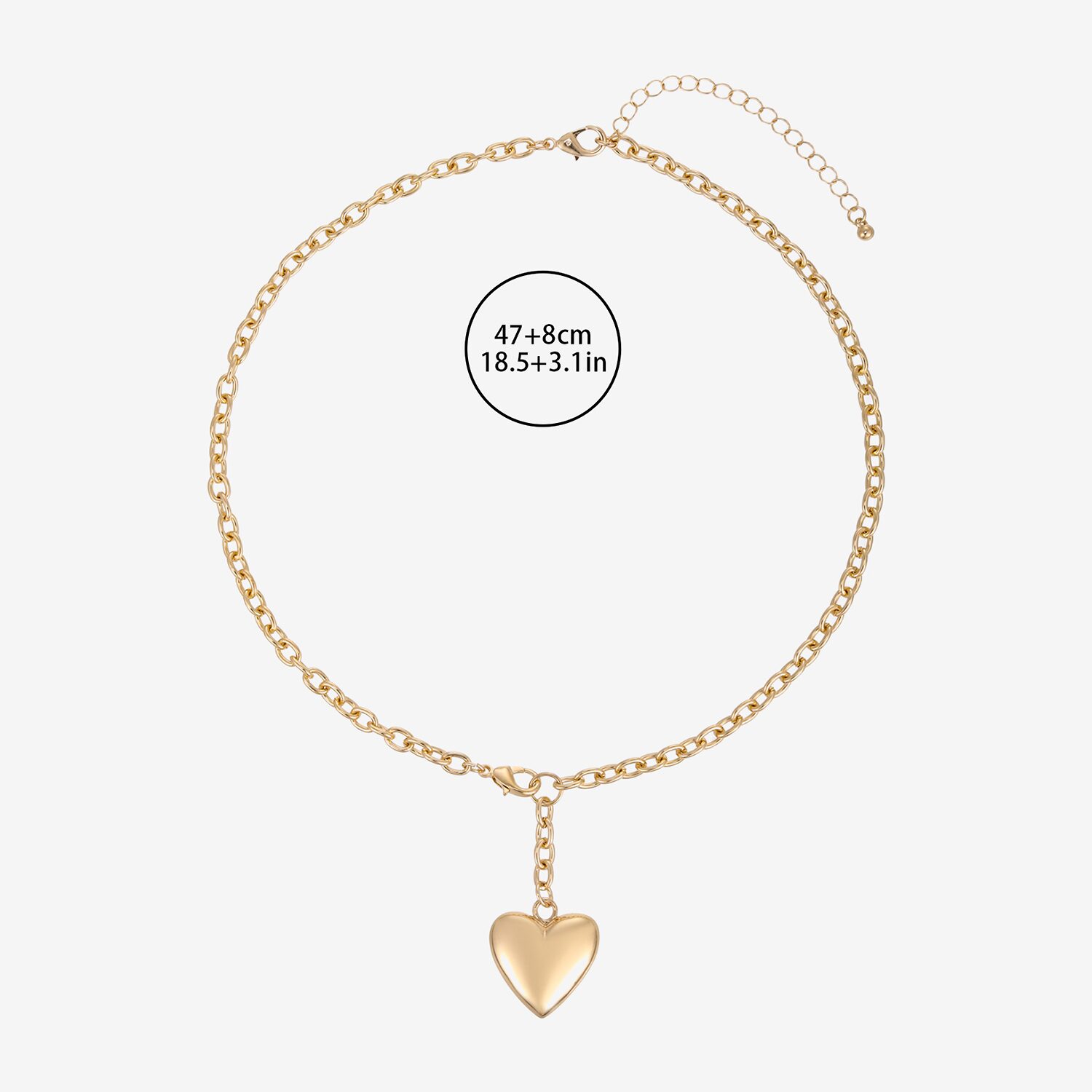 Forever 21 Womens Heart 18 Inch Pendant Necklace
