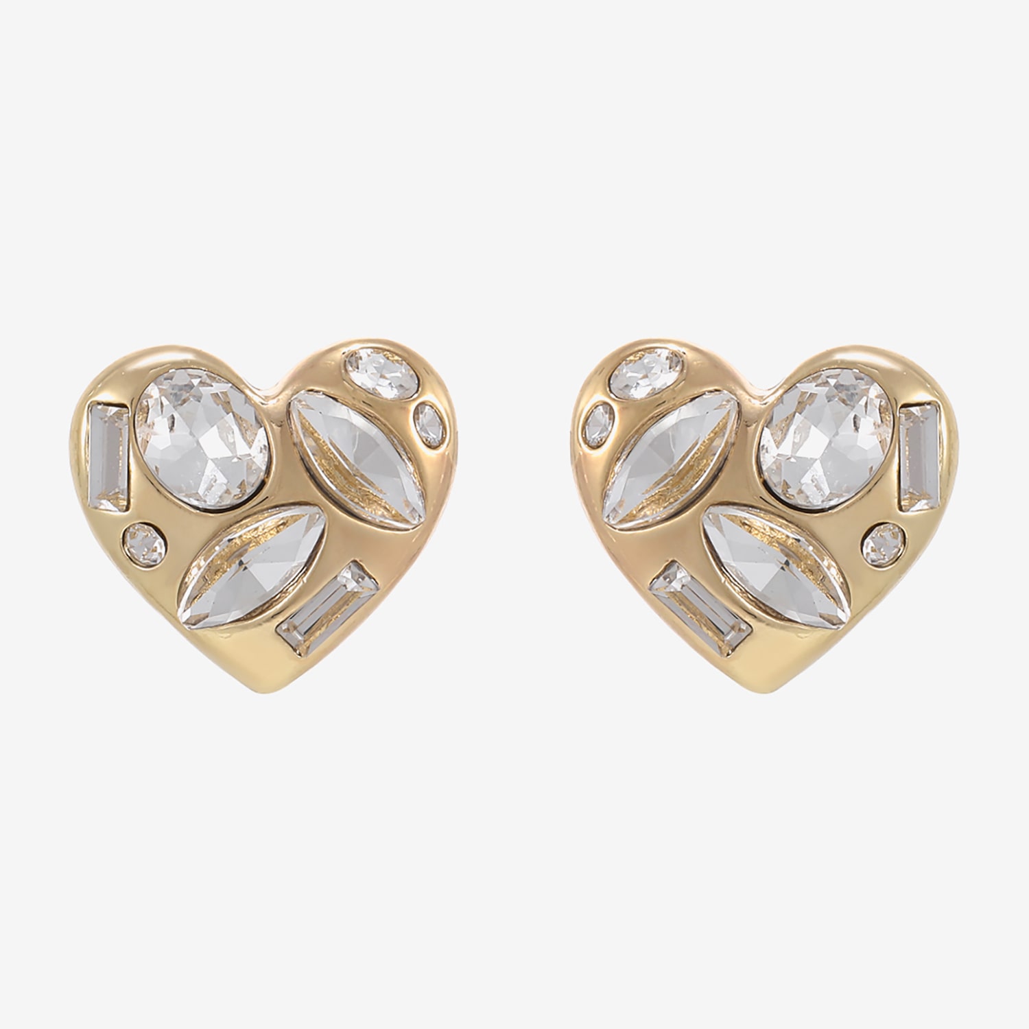 Forever 21 Forever21 Glass 26.5mm Heart Stud Earrings