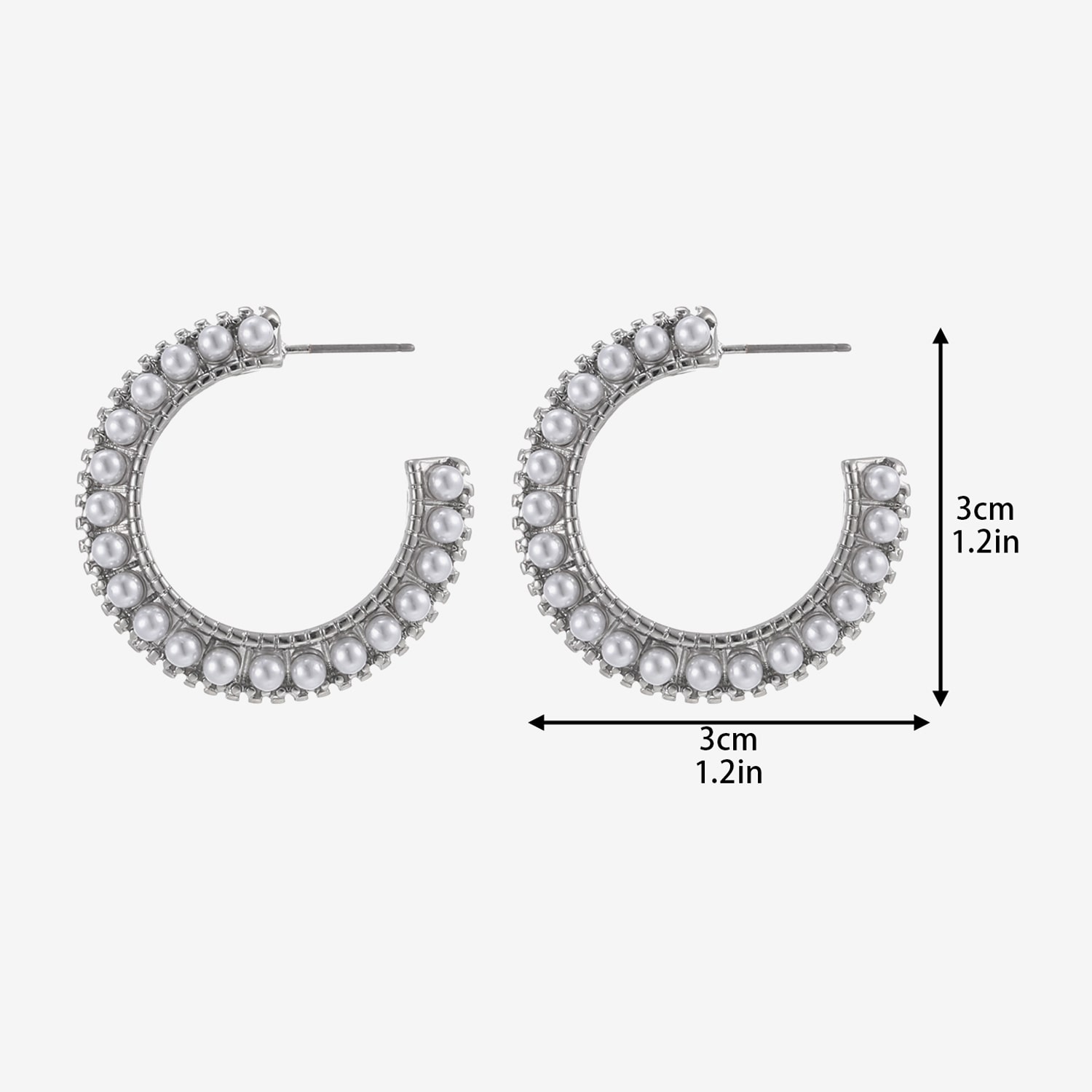 Forever 21 Womens Simulated Simulated Pearl 32mm Hoop Earrings