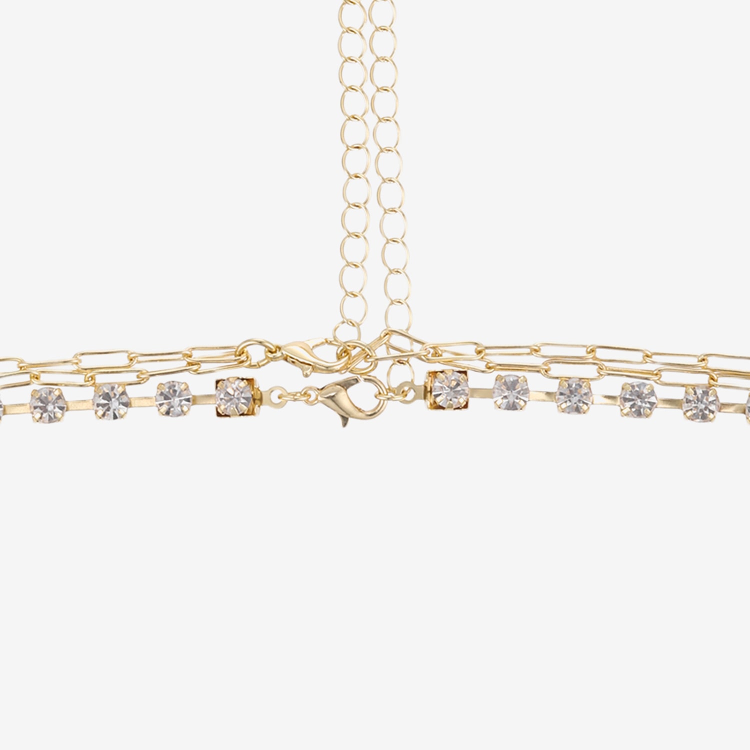 Forever 21 Womens Crystal Heart 2-pc. Necklace Set