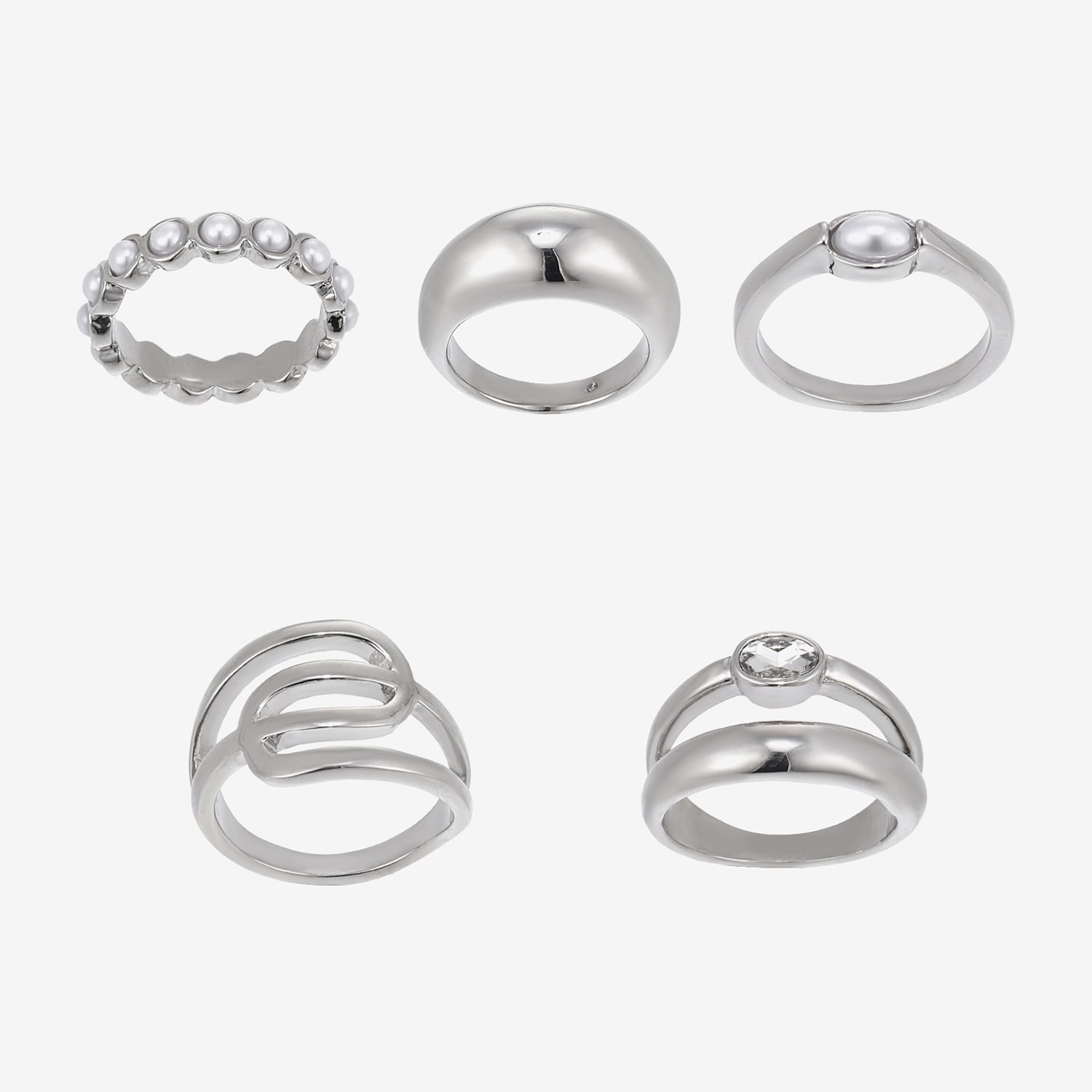 Forever 21 Womens Glass Ring Set