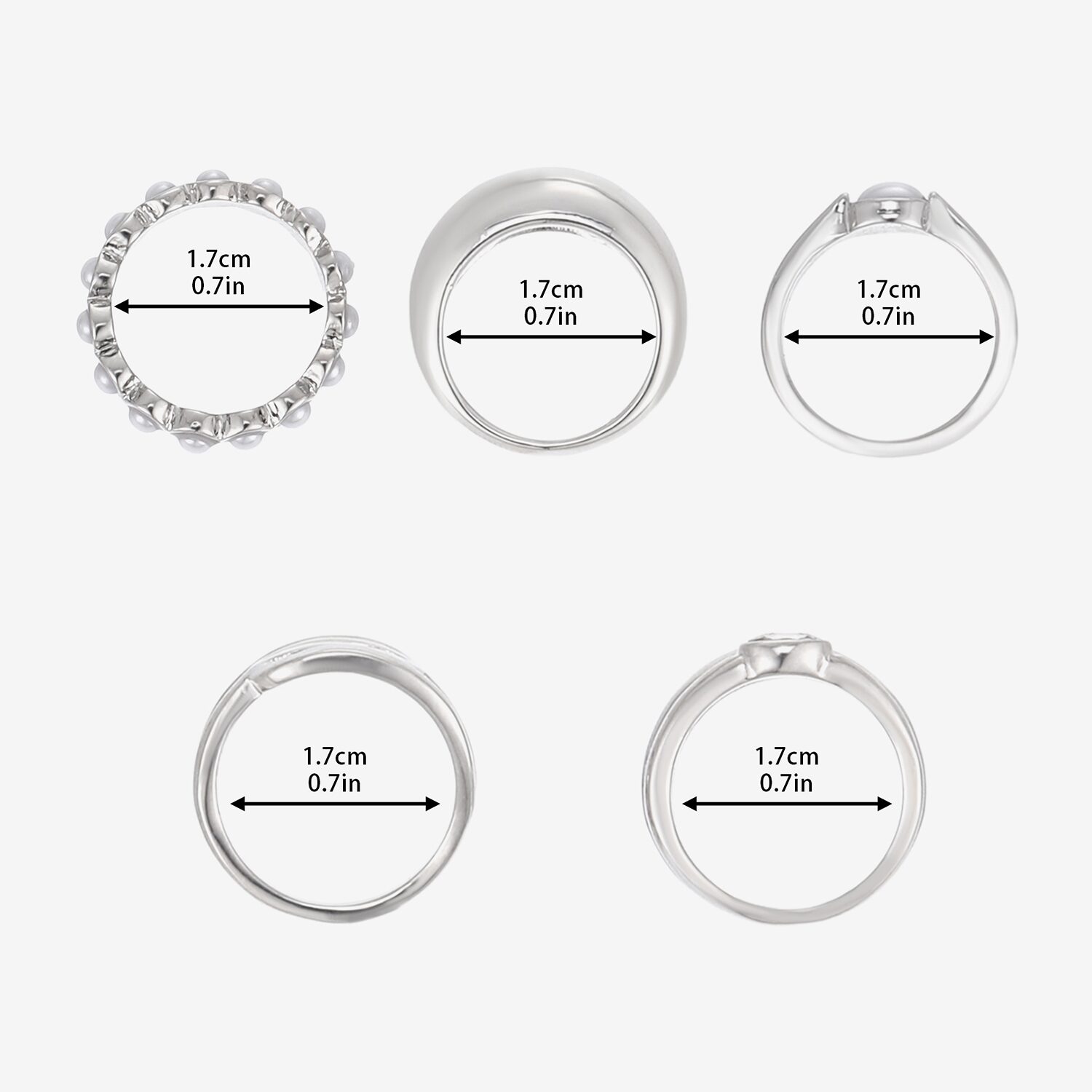 Forever 21 Womens Glass Ring Set