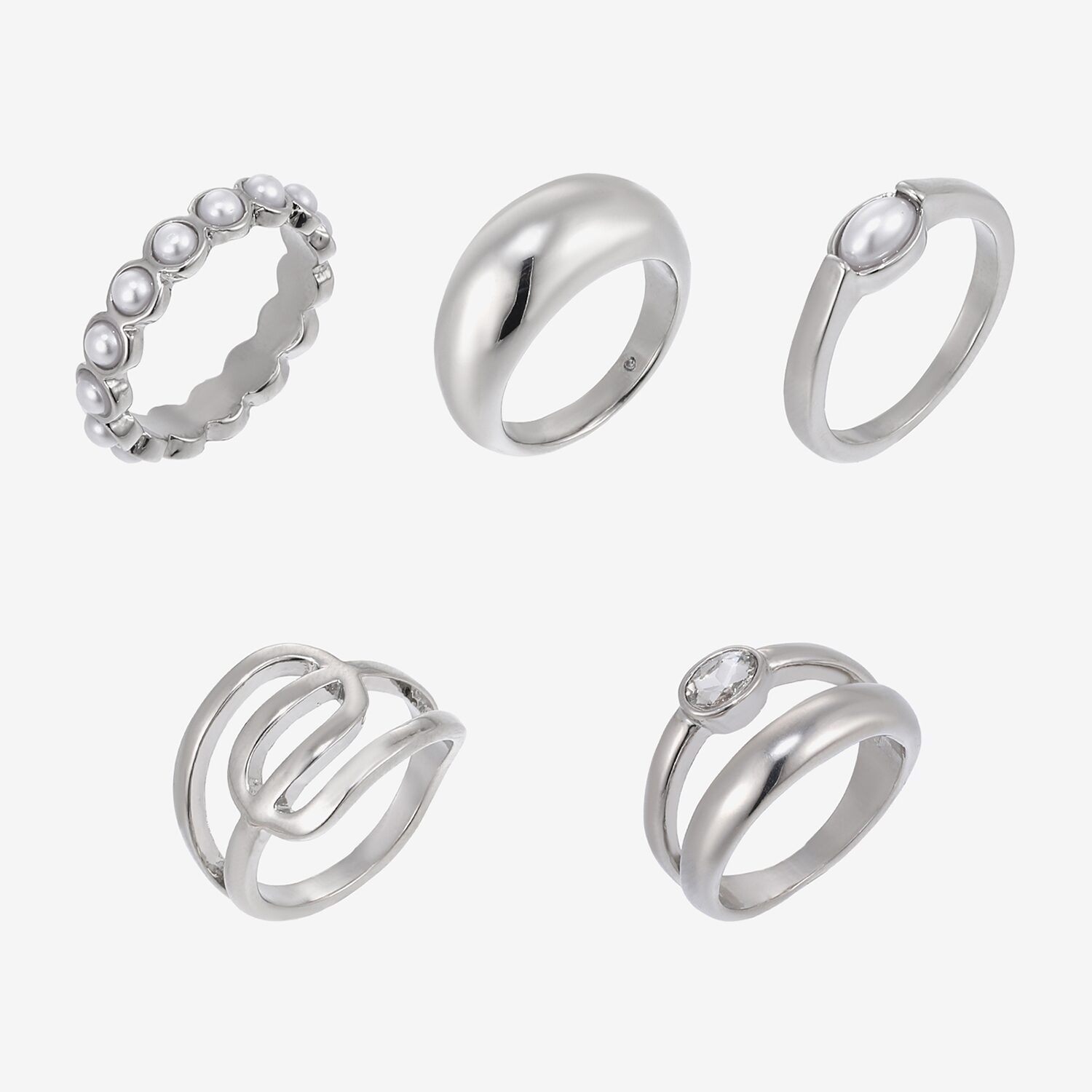 Forever 21 Womens Glass Ring Set
