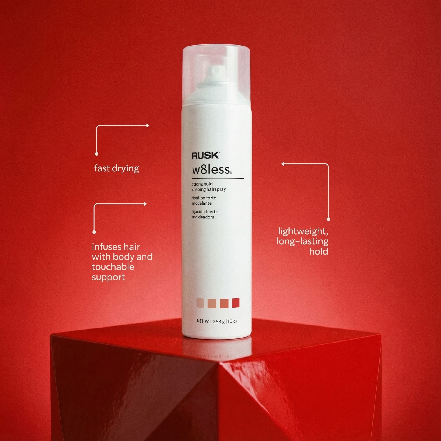 Rusk W8less Strong Hold Lvoc Hair Spray 10 oz.