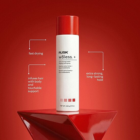 Rusk W8less Plus Extra Strong Lvoc Hair Spray 10 oz.