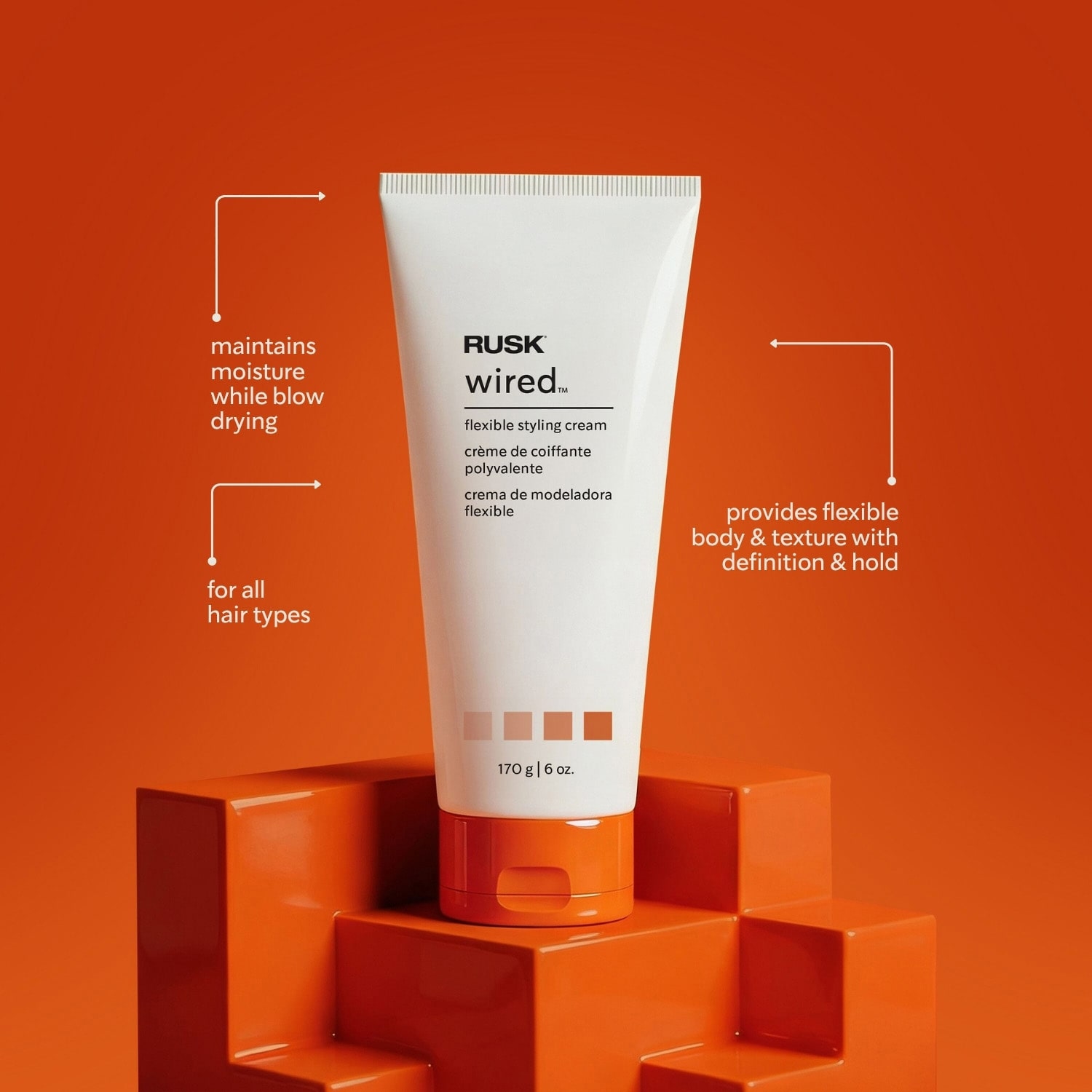 Rusk Wired Hair Cream 6 oz.