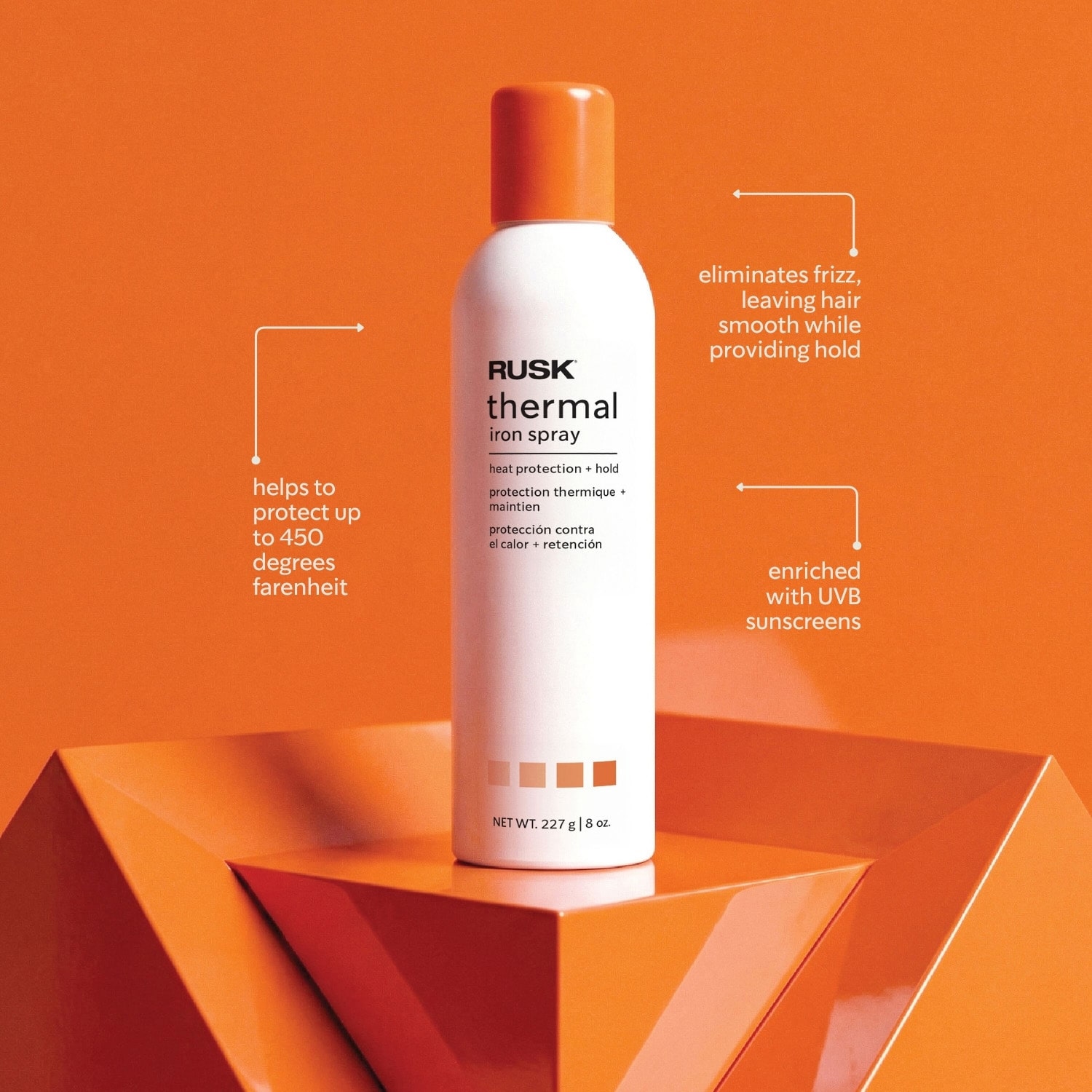 Rusk Thermal Iron Argan Oil Infused Heat Protectant 8 oz.