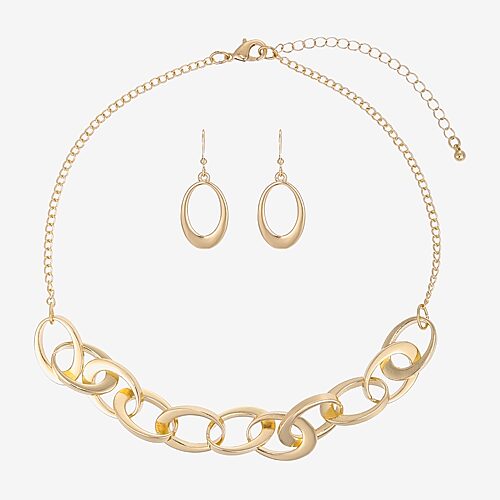 Bold Elements Womens 2-pc. Necklace Set In Yellow