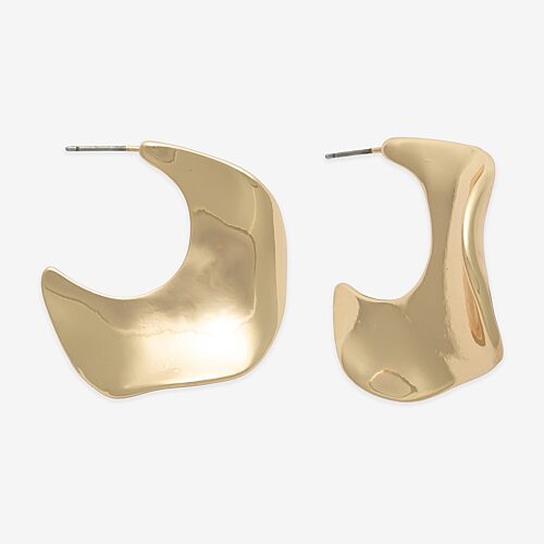 Bold Elements Womens 33.2mm Hoop Earrings In Yellow