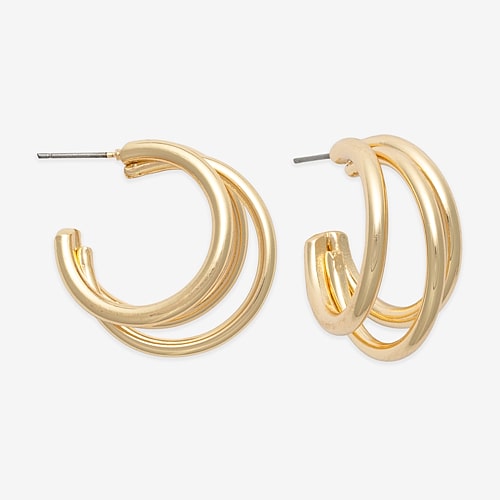 Bold Elements Womens 29.5mm Hoop Earrings In Yellow