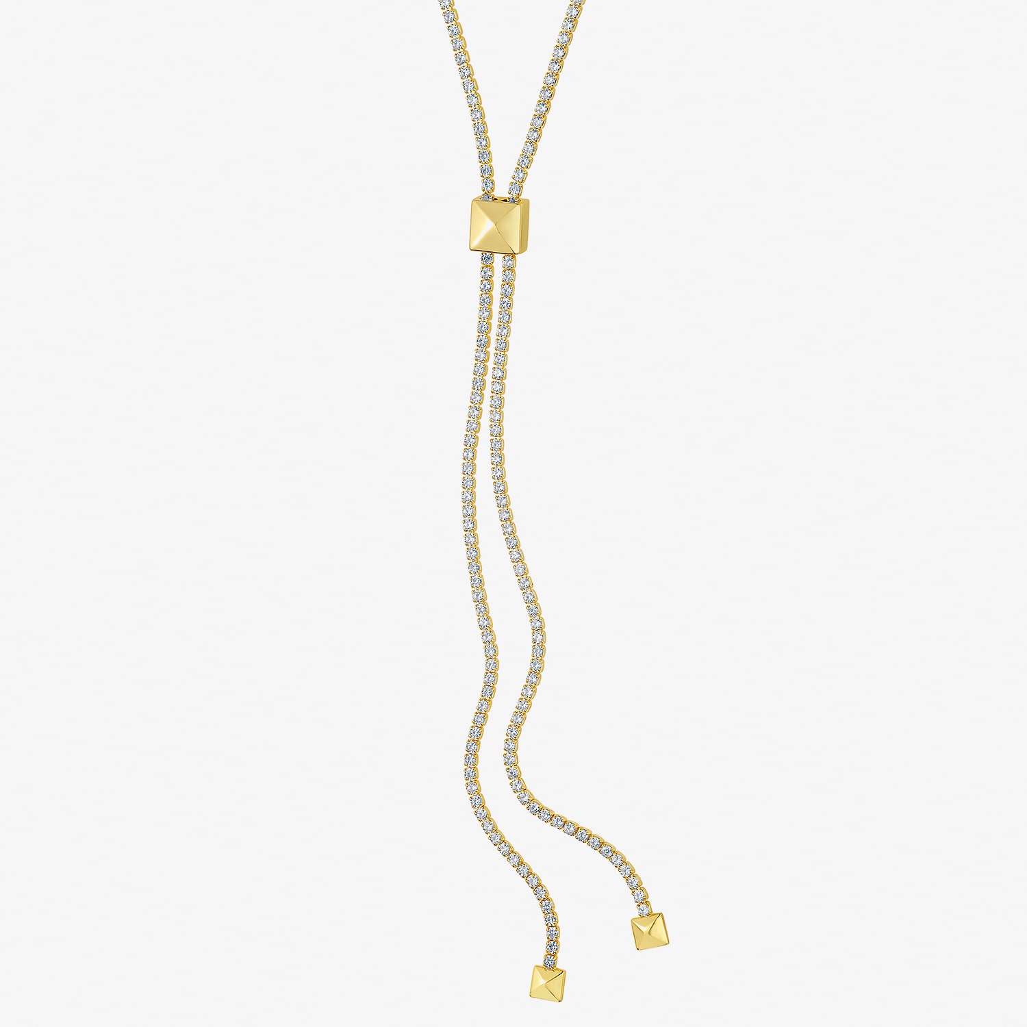 RM Rebecca Minkoff Womens Cubic Zirconia 14K Gold Over Brass 34 Inch Y Necklace