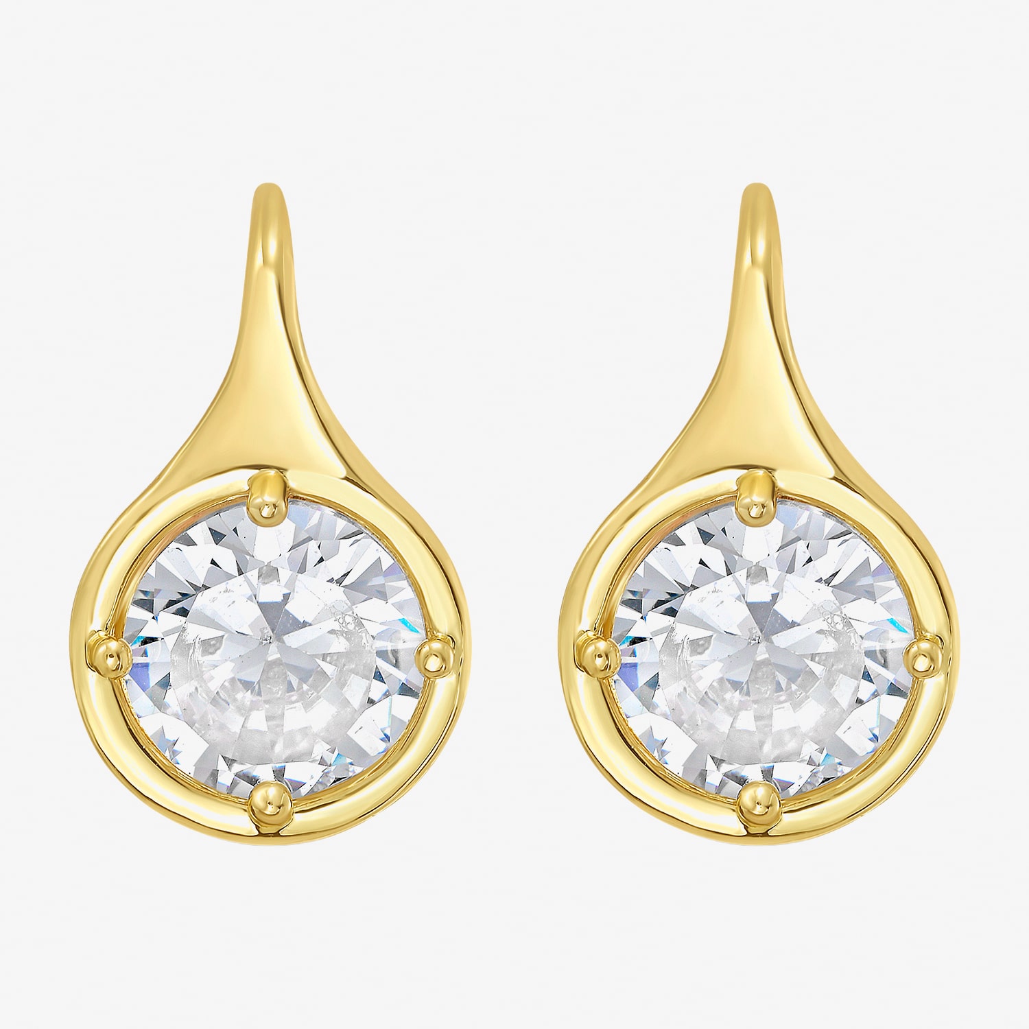 RM Rebecca Minkoff Womens Cubic Zirconia 14K Gold Over Brass Drop Earrings