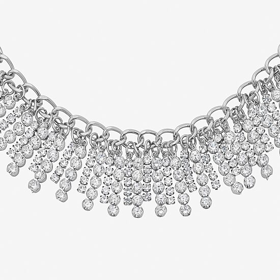 RM Rebecca Minkoff Womens Pure Silver Over Brass 17 1/2 Inch Statement Necklace