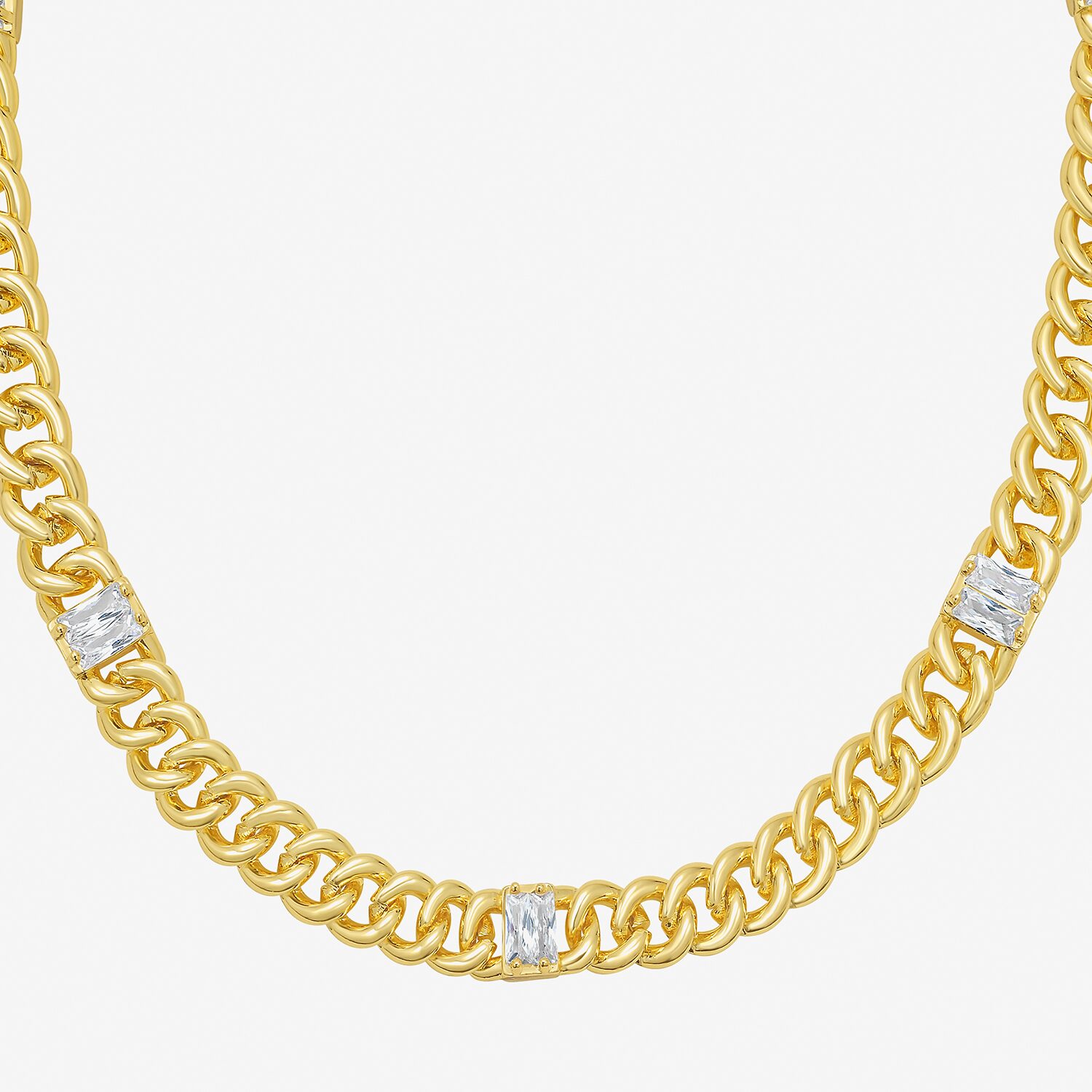 RM Rebecca Minkoff Womens 14K Gold Over Brass 14 Inch Link Chain Necklace