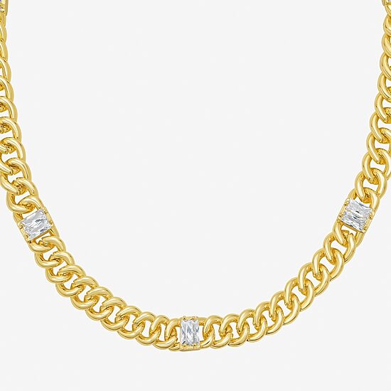 RM Rebecca Minkoff Womens 14K Gold Over Brass 14 Inch Link Chain Necklace