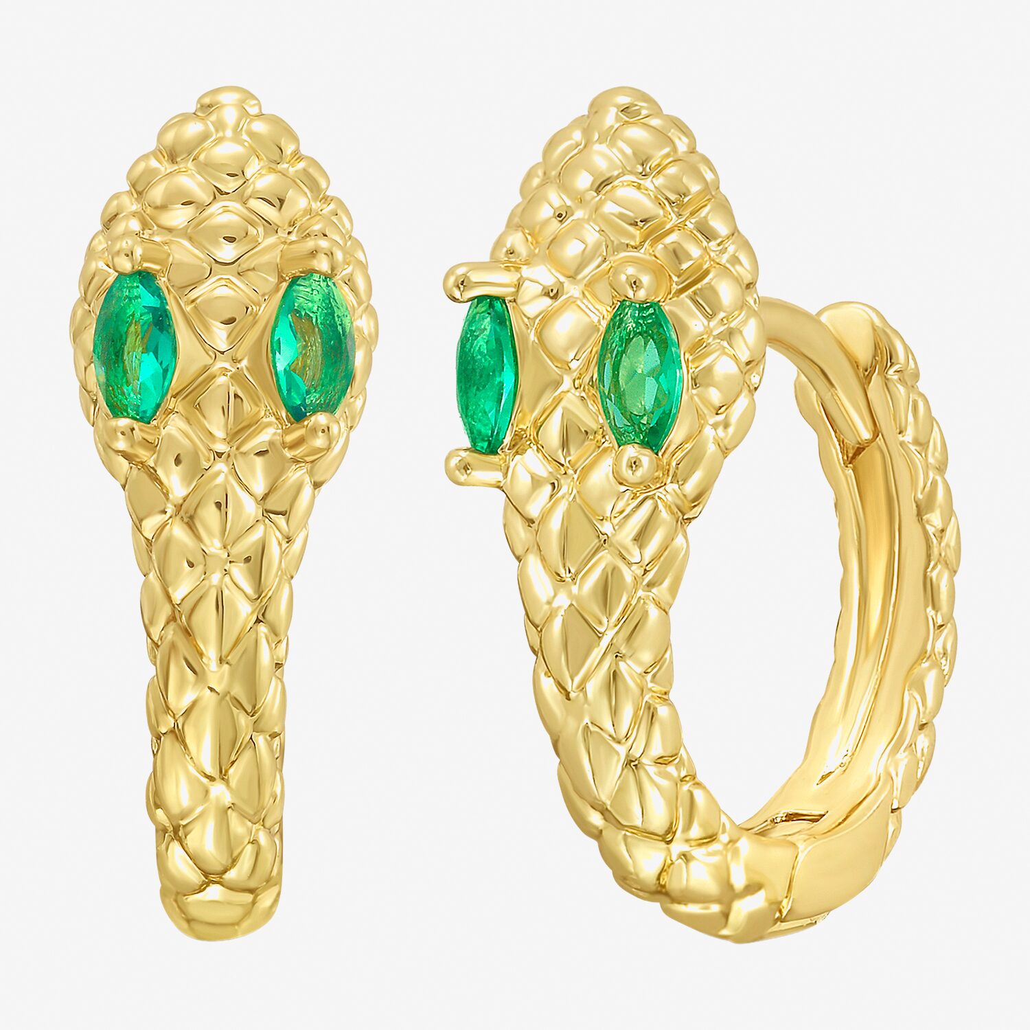 RM Rebecca Minkoff Womens Green Cubic Zirconia 14K Gold Over Brass 12mm Hoop Earrings