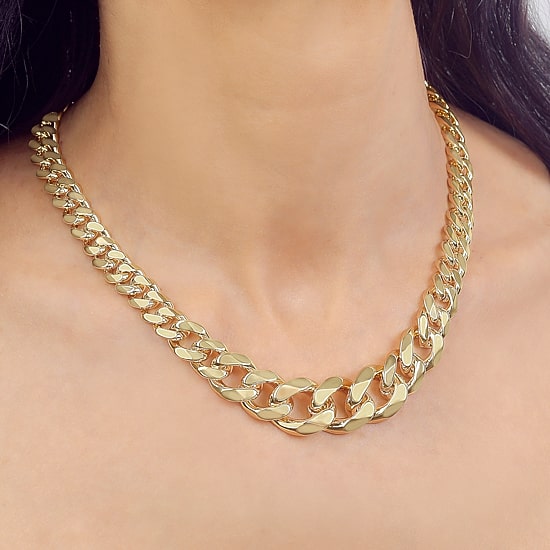RM Rebecca Minkoff Womens 14K Gold Over Brass 16 Inch Link Chain Necklace