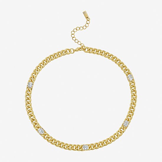 RM Rebecca Minkoff Womens 14K Gold Over Brass 14 Inch Link Chain Necklace