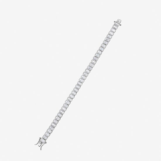 RM Rebecca Minkoff Womens Cubic Zirconia Pure Silver Over Brass 7.5 Inch Tennis Bracelet