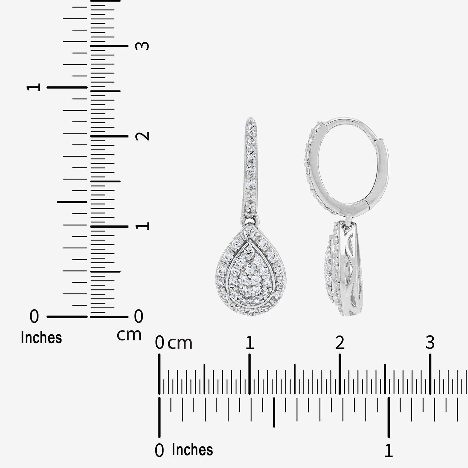 Womens 1/2 CT. T.W. Lab Grown White Diamond Sterling Silver Pear Drop Earrings