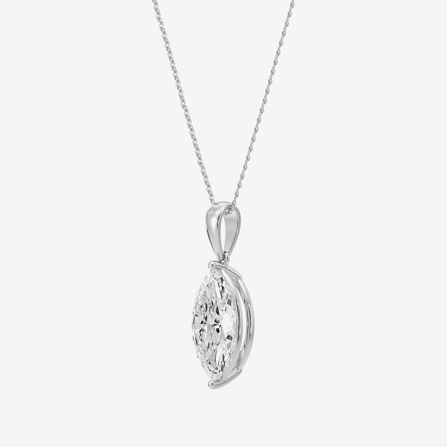 (F / Vs1) Womens 5 CT. T.W. Lab Grown White Diamond 14K Gold 18 Inch Pendant Necklace
