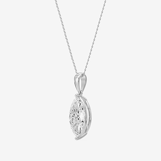 (F / Vs1) Womens 5 CT. T.W. Lab Grown White Diamond 14K Gold 18 Inch Pendant Necklace