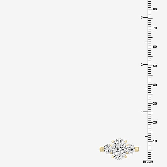 Love Lives Forever (F/ Si1-Si2) Womens 4 CT. T.W. Lab Grown White Diamond 10K Gold Oval 3-Stone Engagement Ring