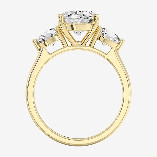 Love Lives Forever (F/ Si1-Si2) Womens 4 CT. T.W. Lab Grown White Diamond 10K Gold Oval 3-Stone Engagement Ring