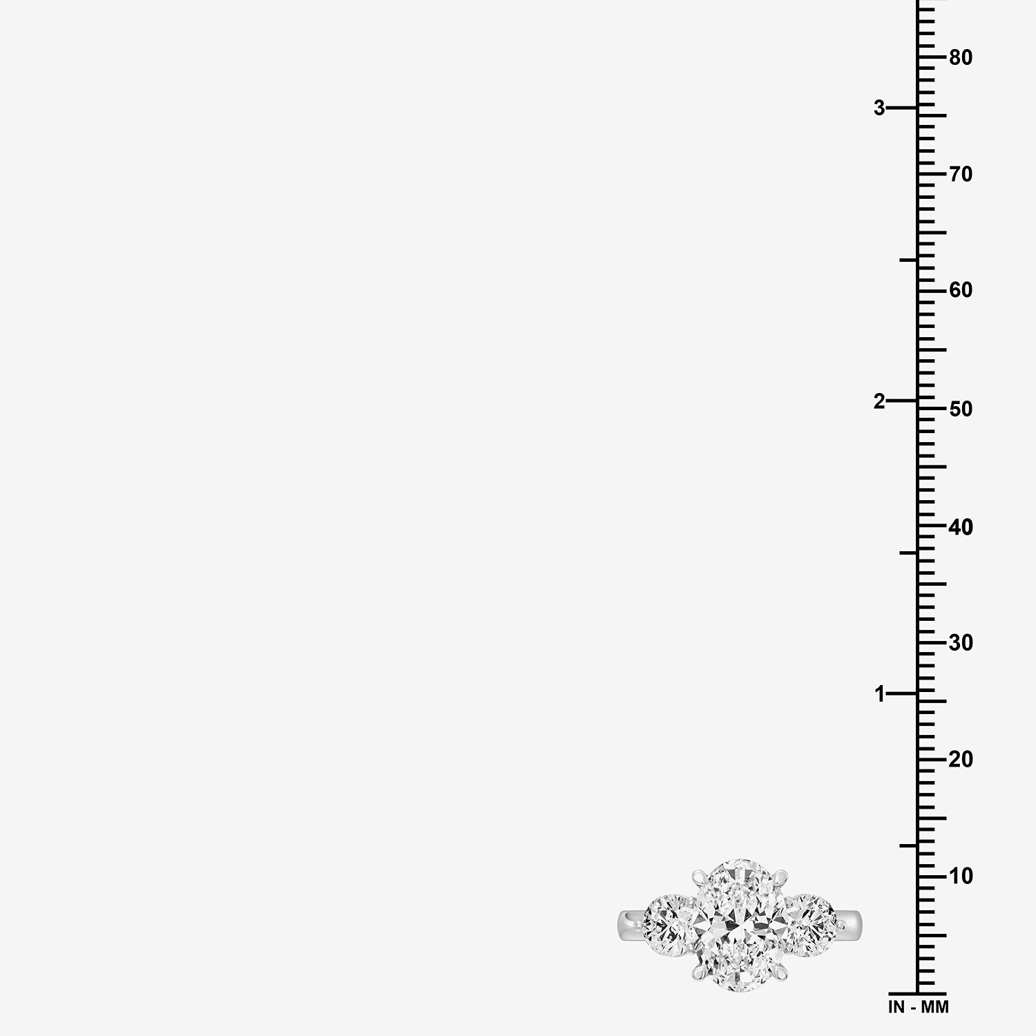 Love Lives Forever (F/ Si1-Si2) Womens 4 CT. T.W. Lab Grown White Diamond 10K Gold Oval 3-Stone Engagement Ring