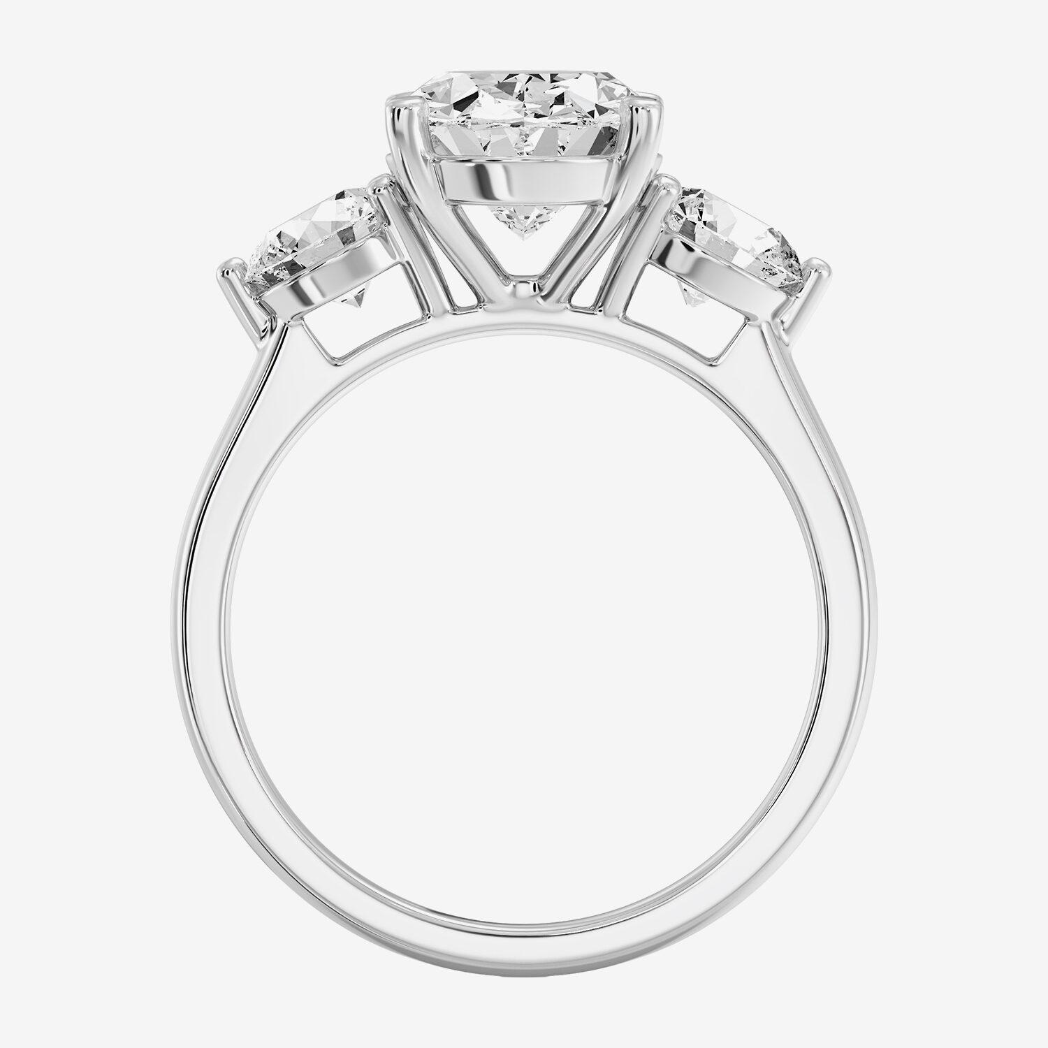 Love Lives Forever (F/ Si1-Si2) Womens 4 CT. T.W. Lab Grown White Diamond 10K Gold Oval 3-Stone Engagement Ring