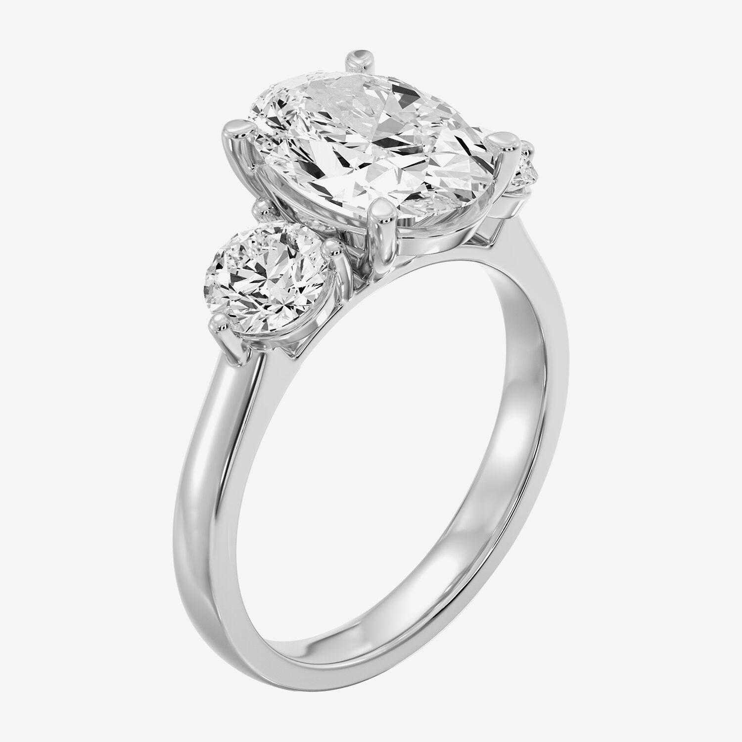 Love Lives Forever (F/ Si1-Si2) Womens 4 CT. T.W. Lab Grown White Diamond 10K Gold Oval 3-Stone Engagement Ring