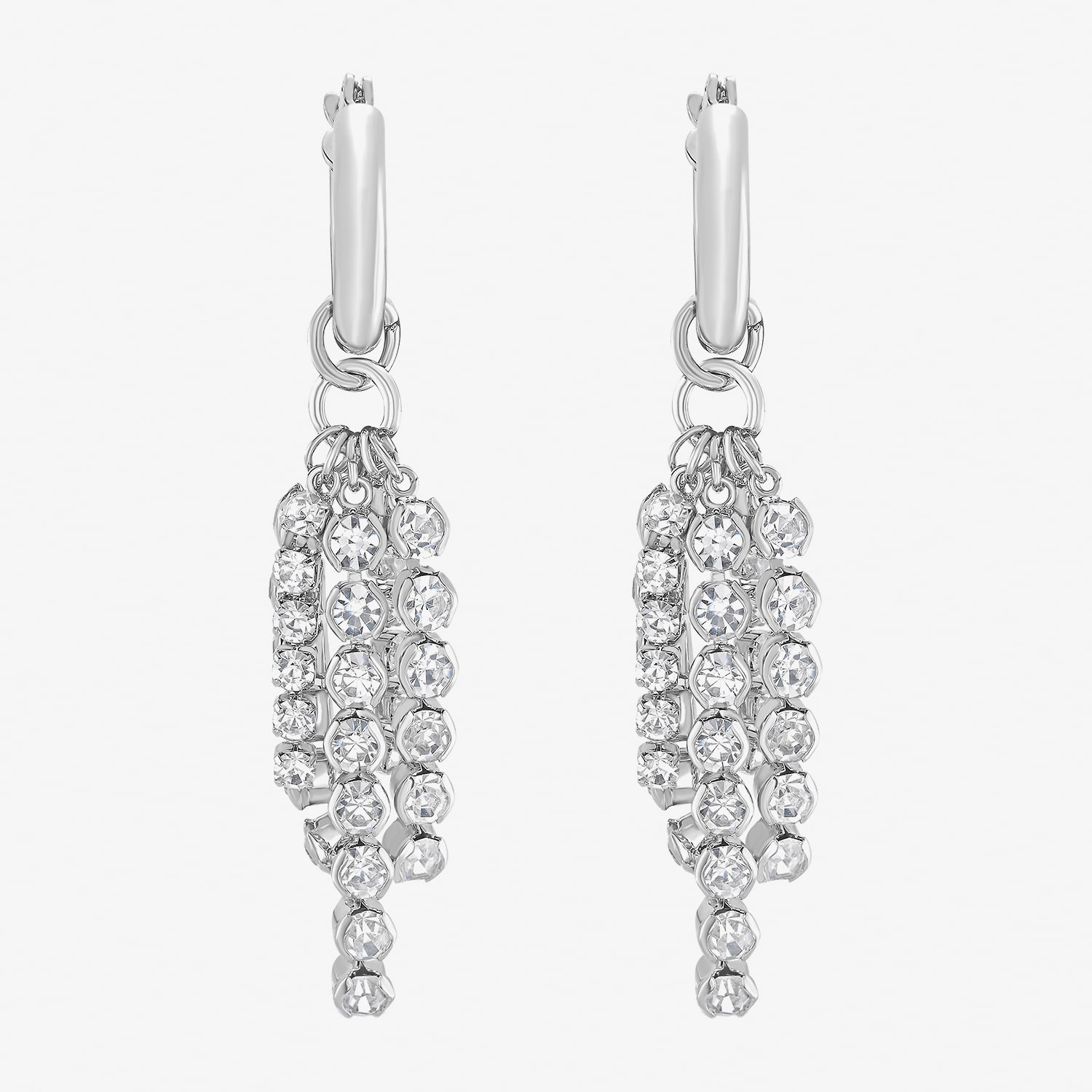 RM Rebecca Minkoff Womens Cubic Zirconia Pure Silver Over Brass Drop Earrings