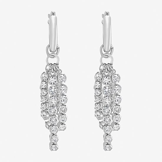 RM Rebecca Minkoff Womens Cubic Zirconia Pure Silver Over Brass Drop Earrings