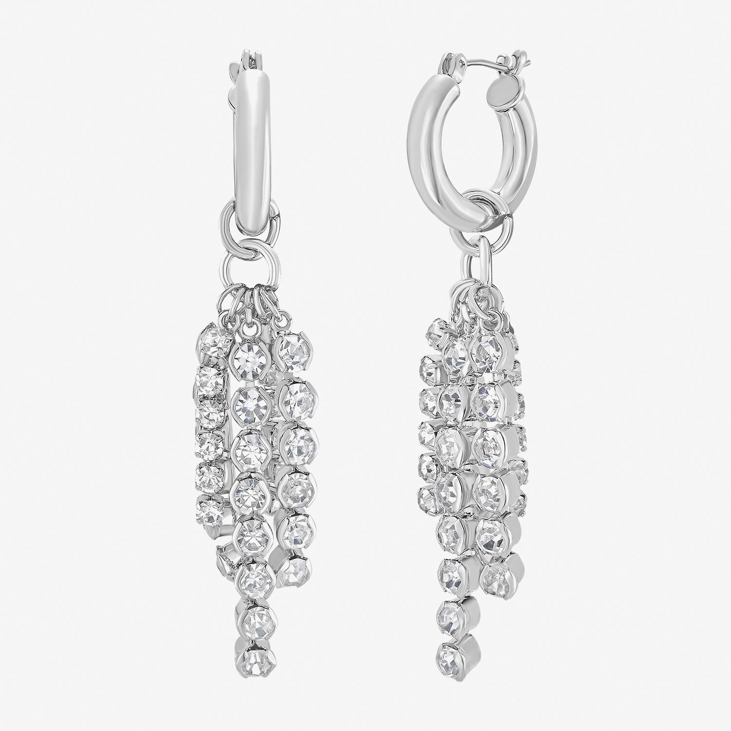 RM Rebecca Minkoff Womens Cubic Zirconia Pure Silver Over Brass Drop Earrings