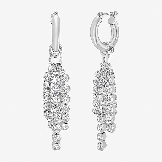 RM Rebecca Minkoff Womens Cubic Zirconia Pure Silver Over Brass Drop Earrings