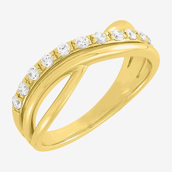Limited Quantities! Womens 4MM 1/4 CT. T.W. Lab Grown White Diamond 14K Gold Over Silver Band