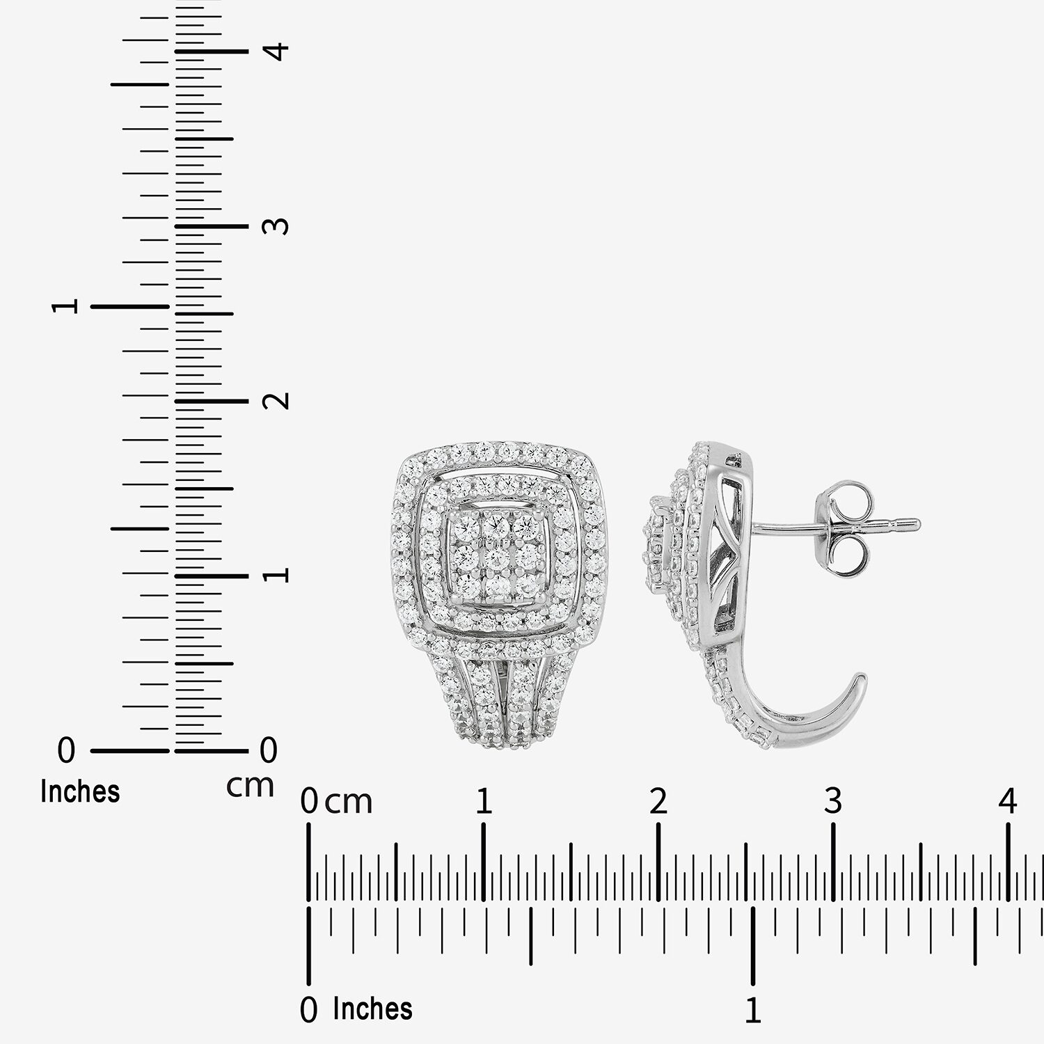 1 CT. T.W. Lab Grown White Diamond Sterling Silver 17.8mm Stud Earrings