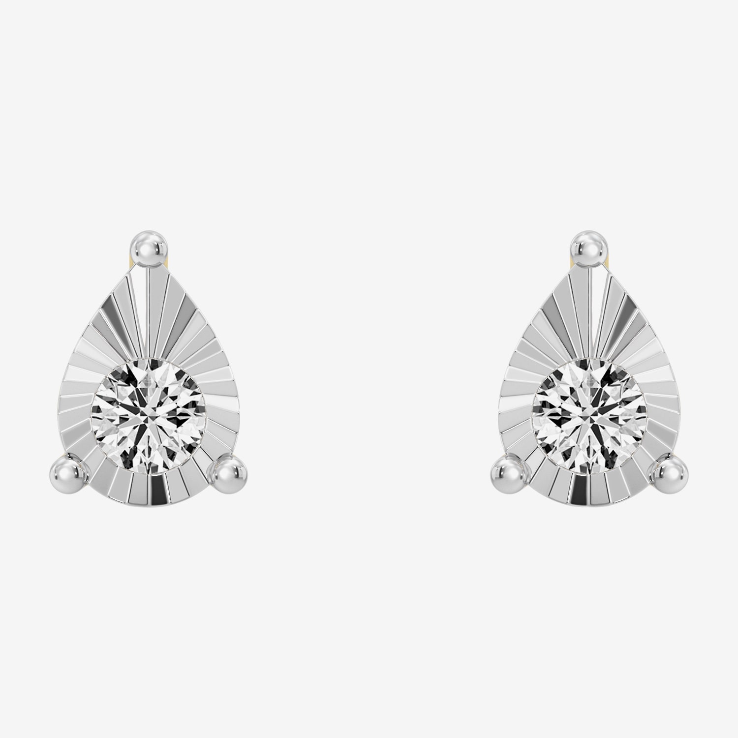 (F / Si1-Si2) 1/10 CT. T.W. Lab Grown White Diamond Sterling Silver 6.2mm Pear Stud Earrings