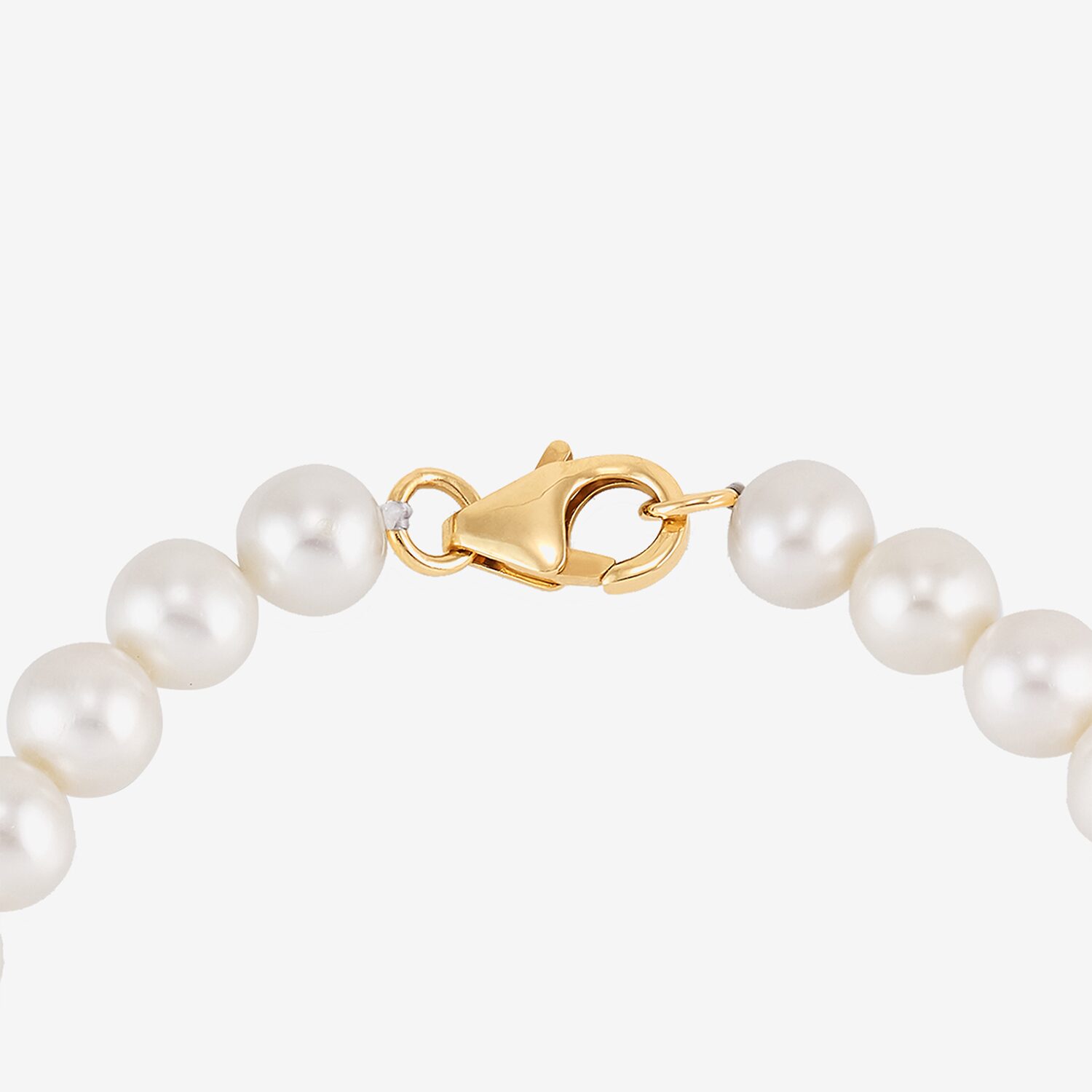 Womens Diamond Accent White Cultured Freshwater Pearl 14K Gold Clover Strand Bracelet