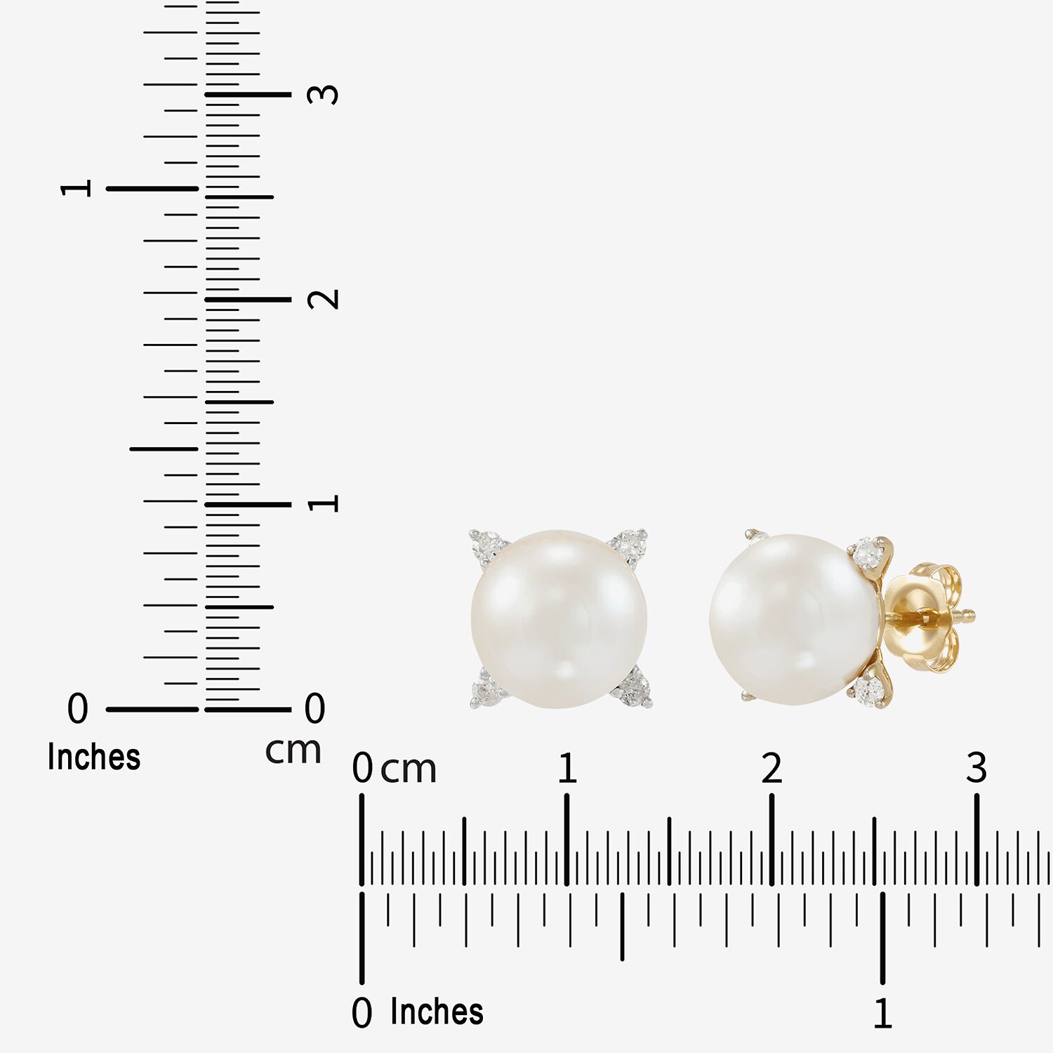 1/8 CT. T.W. Dyed White Cultured Freshwater Pearl 14K Gold 8.7mm Stud Earrings