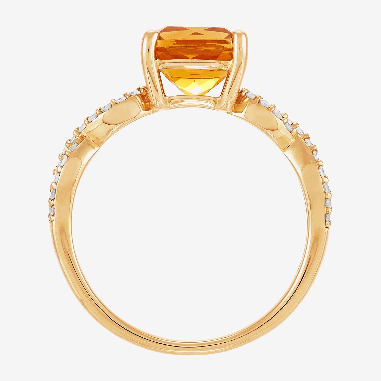 Womens 1/6 CT. T.W. Genuine Orange Citrine 10K Gold Cocktail Ring