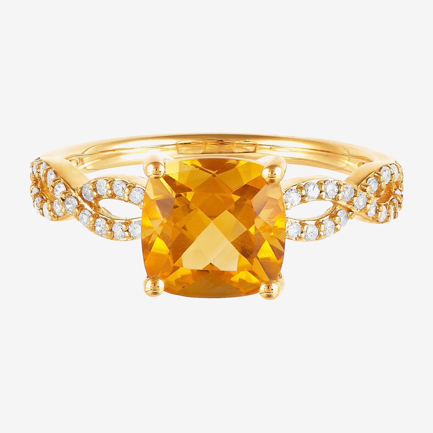 Womens 1/6 CT. T.W. Genuine Orange Citrine 10K Gold Cocktail Ring