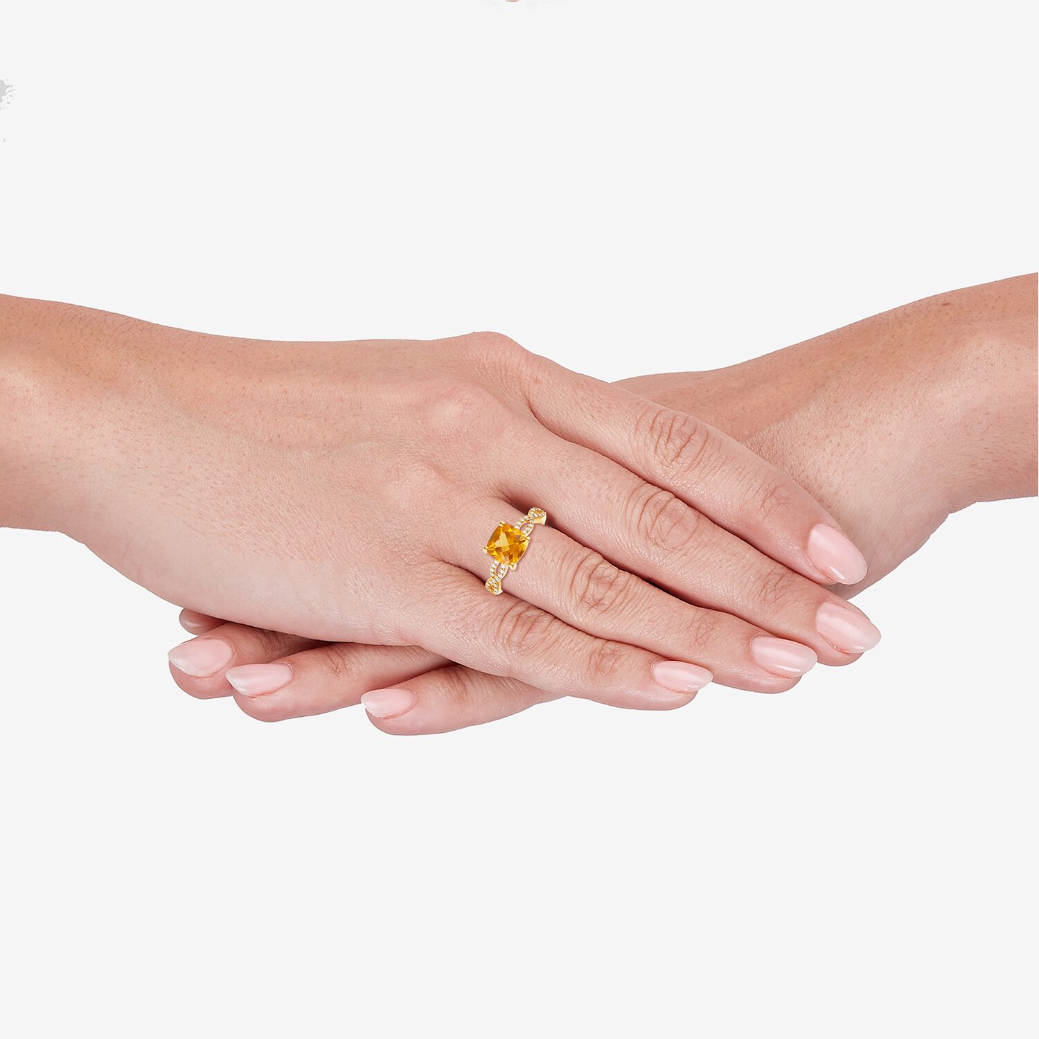 Womens 1/6 CT. T.W. Genuine Orange Citrine 10K Gold Cocktail Ring