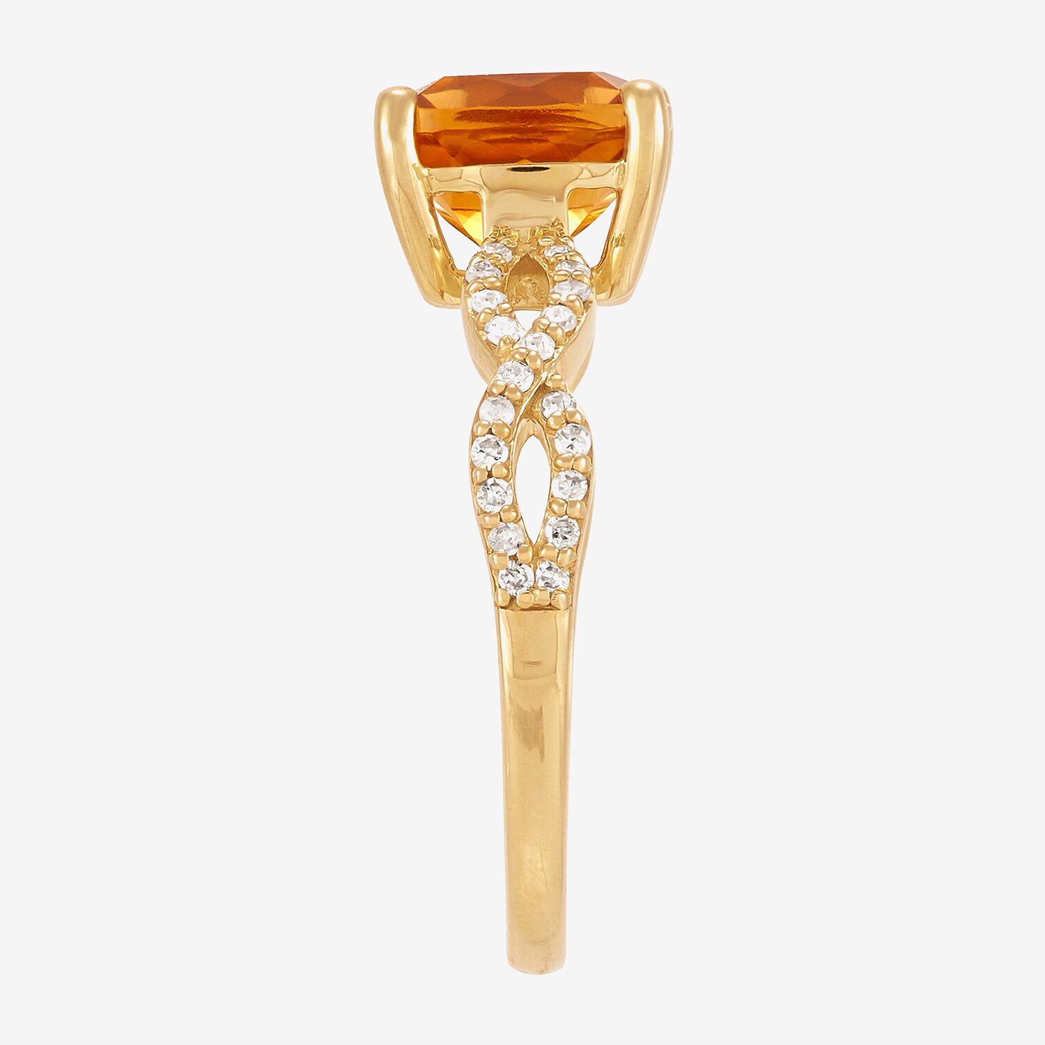Womens 1/6 CT. T.W. Genuine Orange Citrine 10K Gold Cocktail Ring