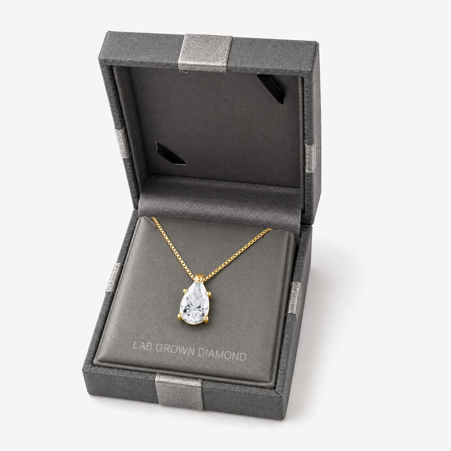 (G / Si1-Si2) Womens 1/2 CT. Lab Grown White Diamond Sterling Silver Pear 18 Inch Pendant Necklace