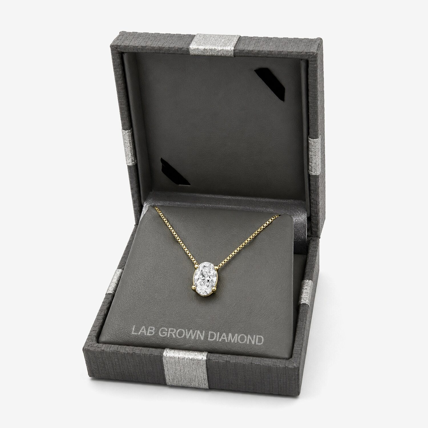 (G / Si1-Si2) Womens 1/2 CT. Lab Grown White Diamond Sterling Silver Oval 18 Inch Pendant Necklace