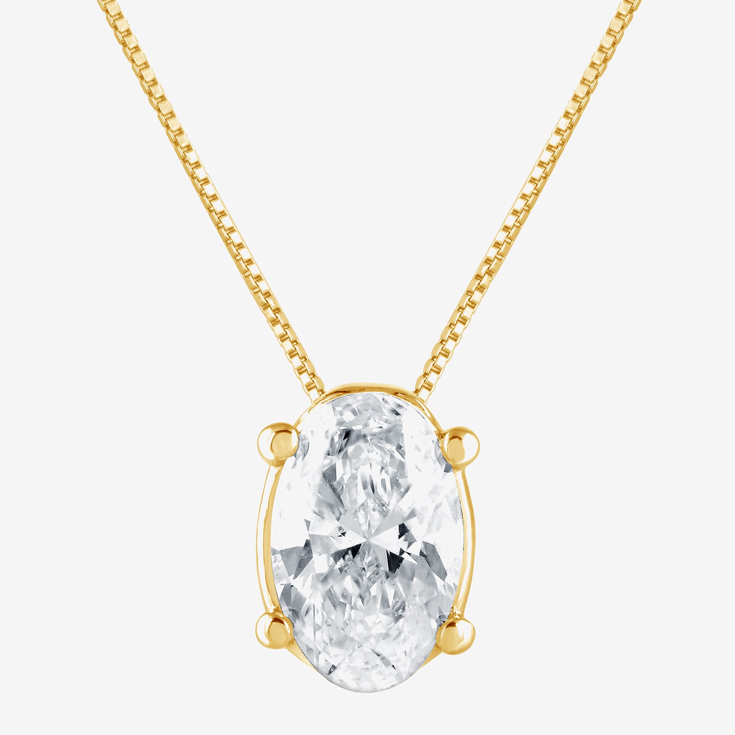 (G / Si1-Si2) Womens 1/2 CT. Lab Grown White Diamond Sterling Silver Oval 18 Inch Pendant Necklace